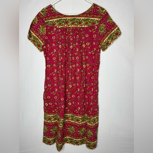 Vermont Country Store Womens Lounge Dress Sz M Mumu Floral Midi Modest Primitive - Picture 7 of 7
